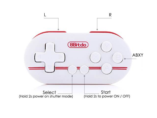 8Bitdo FC ZERO Mini Bluetooth Gamepad