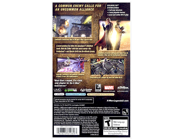 PSP X-MEN LEGENDS II: RISE OF APOCALYPSE
